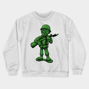 Green Military Soldier Toy With Rifle Crewneck Sweatshirt